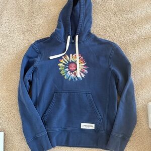 Life Is Good Navy Hoodie with Cream Accents